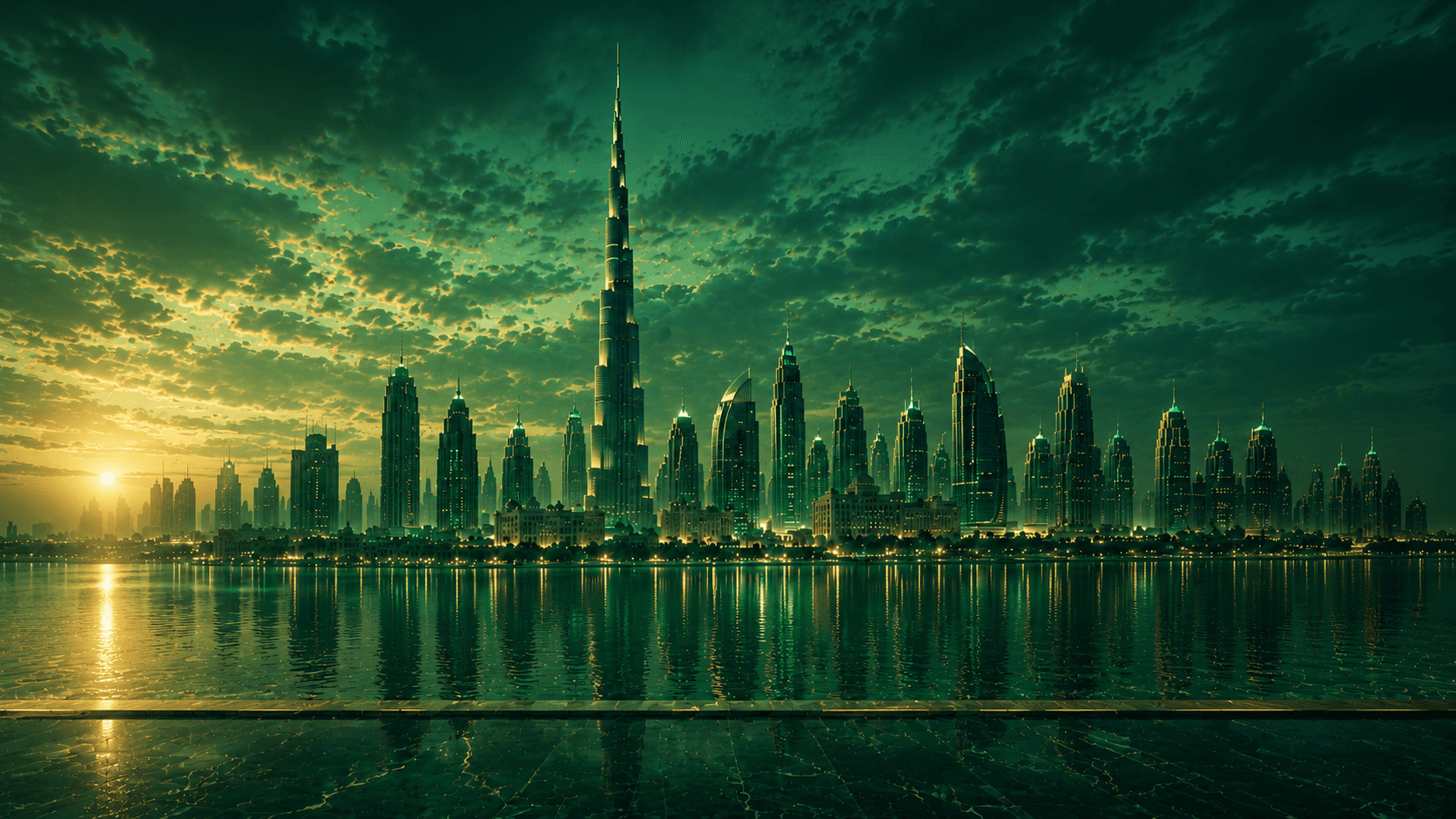 Dubai Skyline Background
