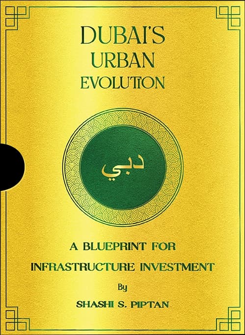 Dubai's Urban Evolution book cover, gold edition